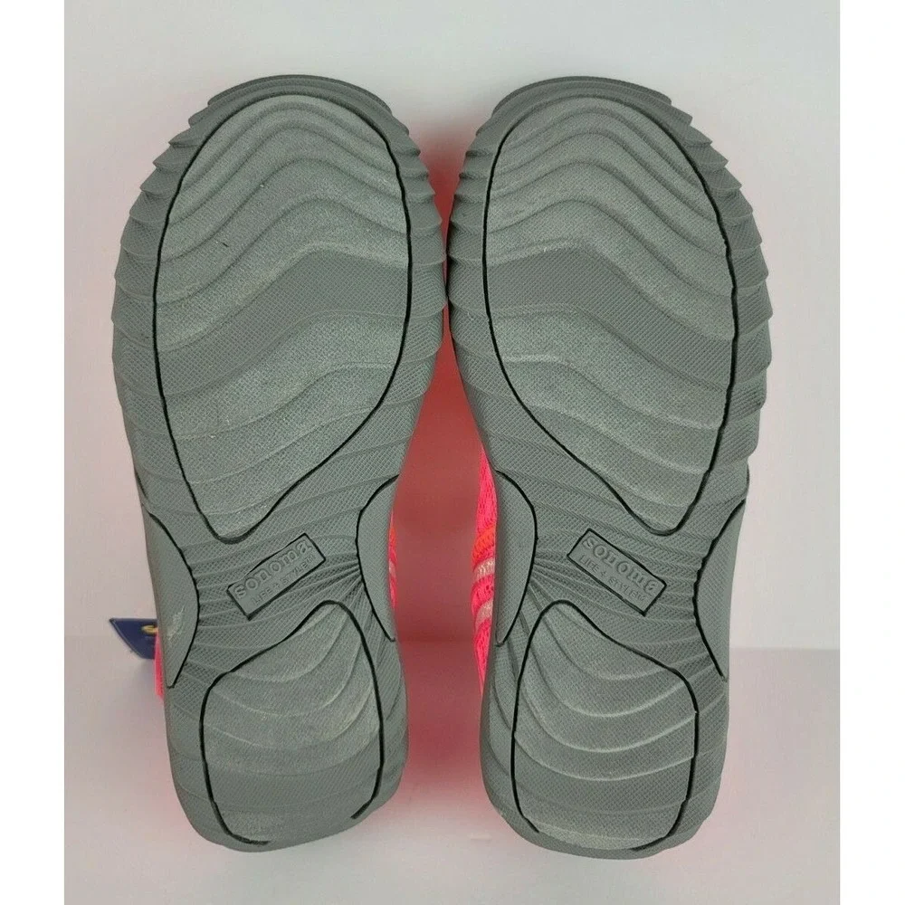 Sonoma Life Style Girls Size 5 Med Hot Pink Grey Hook Loop Breathable Shoes